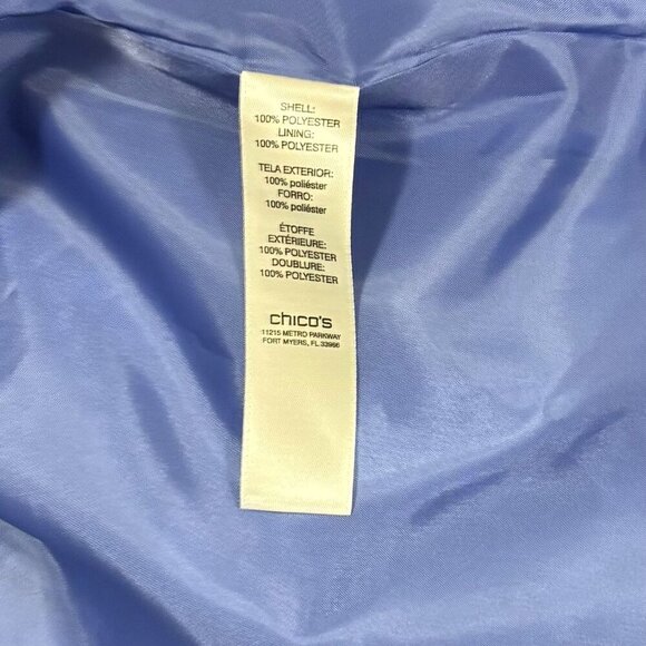 Chicos Womens Hihg Seas Floeal Navy Full Zip Rain Jacket Size 1 - Picture 9 of 9